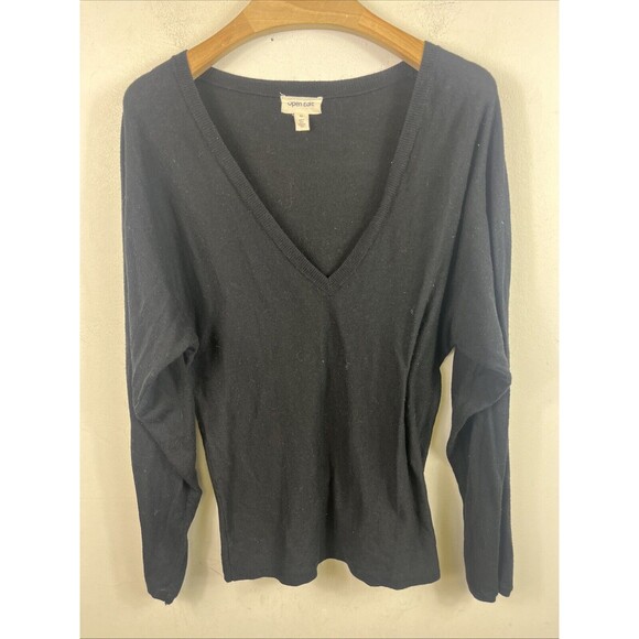 NORDSTROM OPEN EDIT Women’s V Neck Sweater Black Viscose Blend Size Medium - Picture 1 of 7